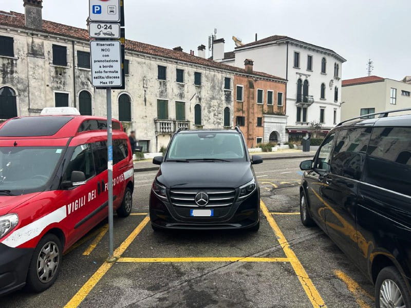 Taxi Parking at Piazzale Roma Venice